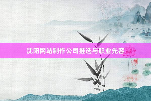 沈阳网站制作公司推选与职业先容