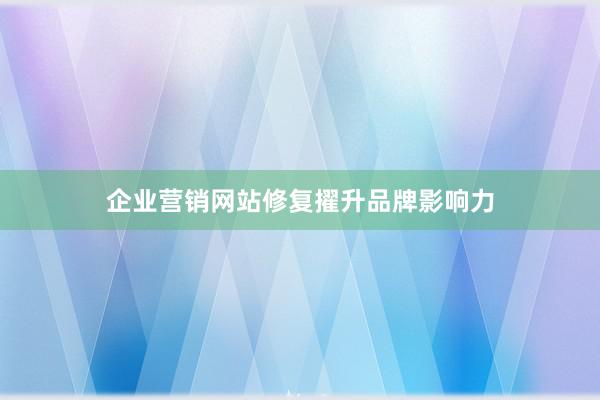 企业营销网站修复擢升品牌影响力