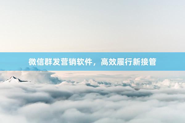 微信群发营销软件，高效履行新接管